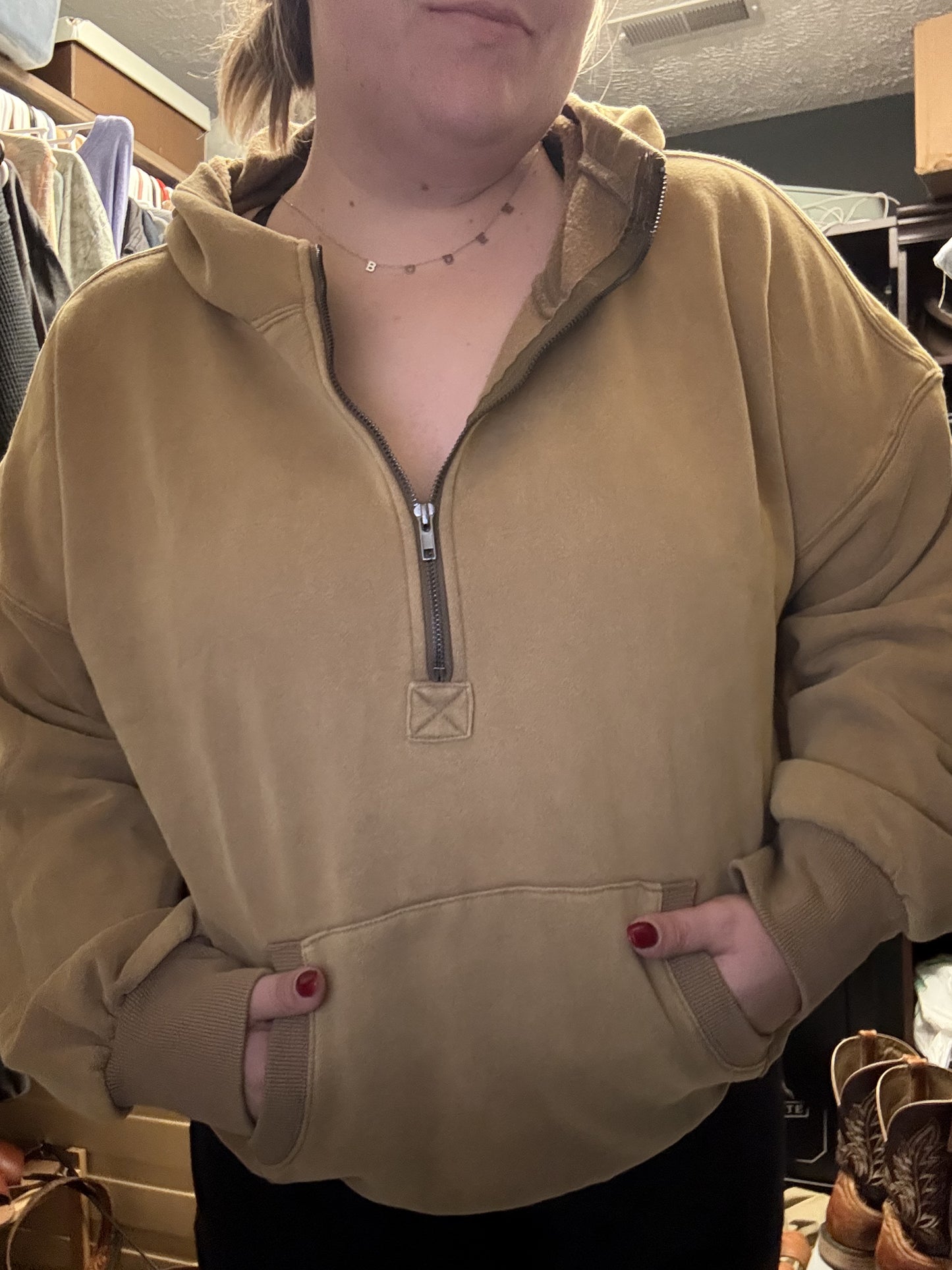 Half Zip Fleece Hoodie