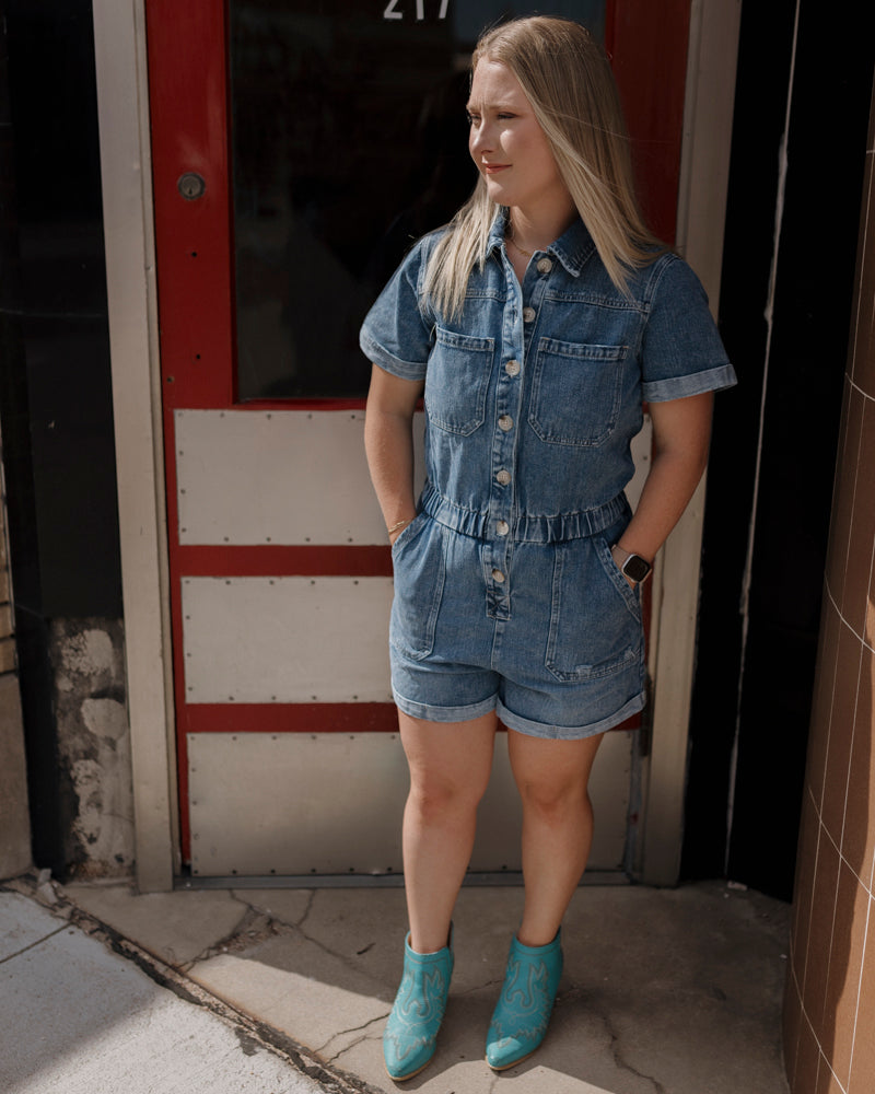 Denim Romper