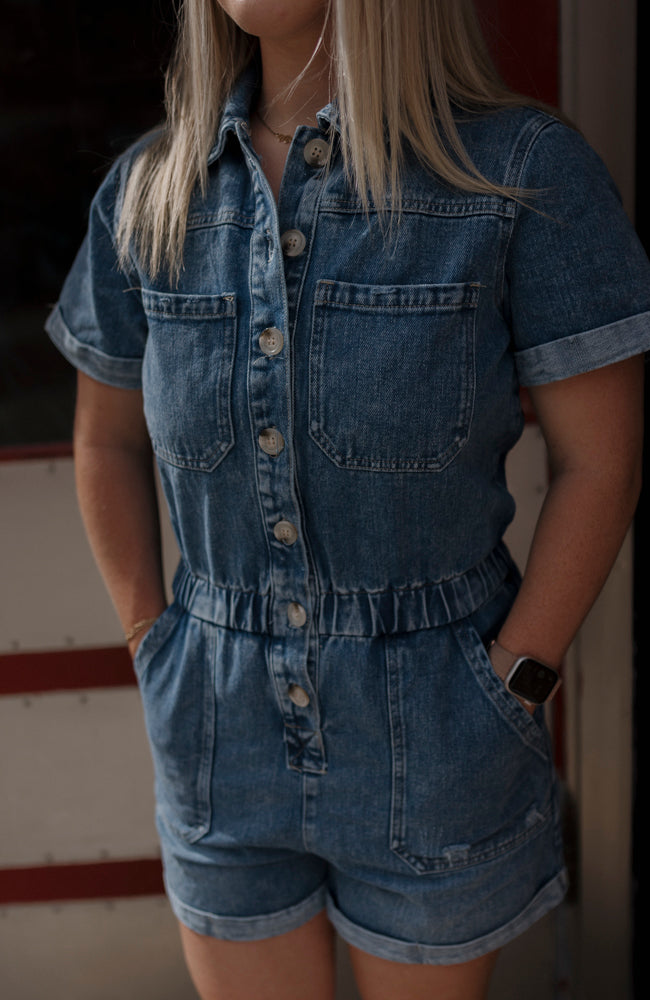 Denim Romper