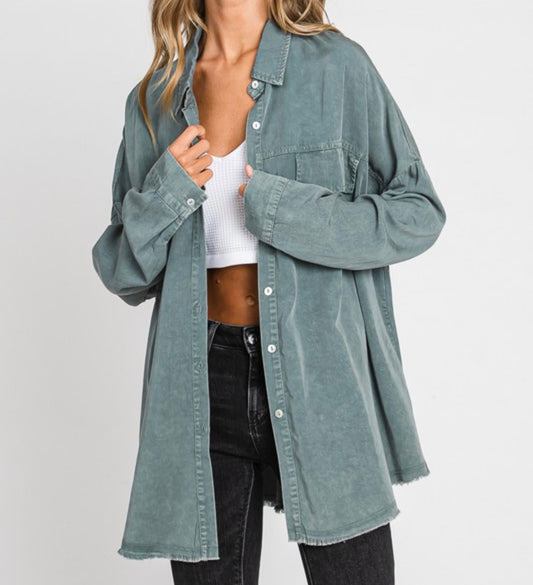 Sage Button up Long Sleeve