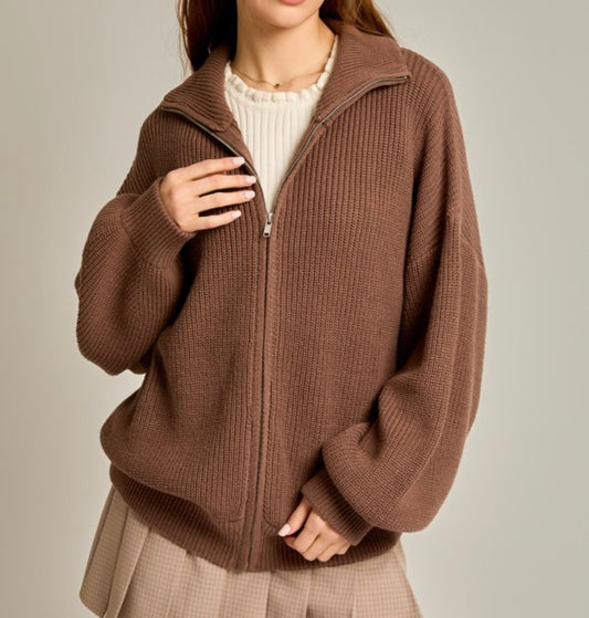 Mocha Oversized Sweater Cardigan