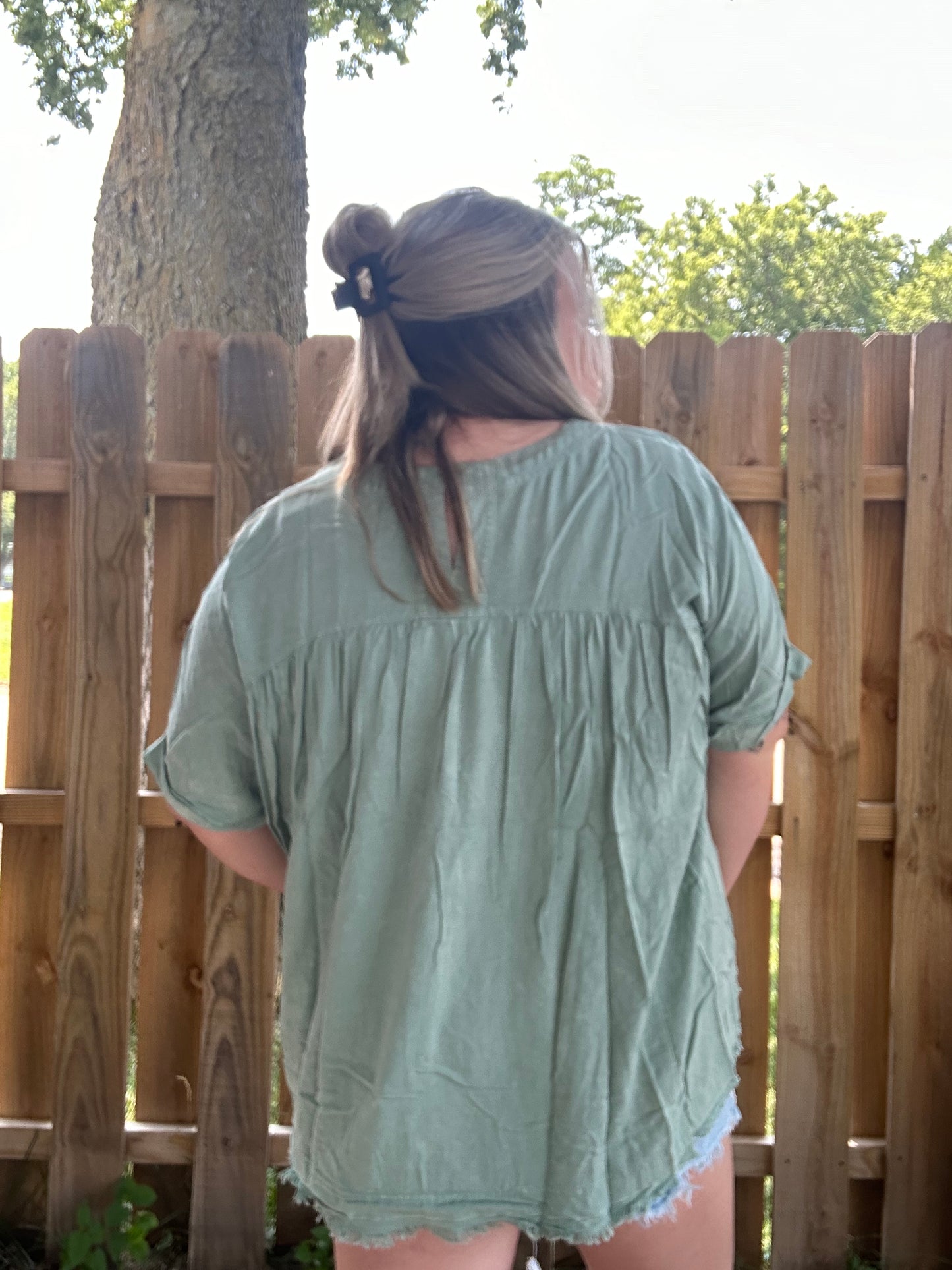 Mineral wash oversized top