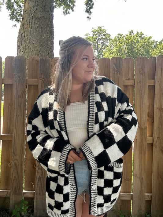 Checkered Cardigan