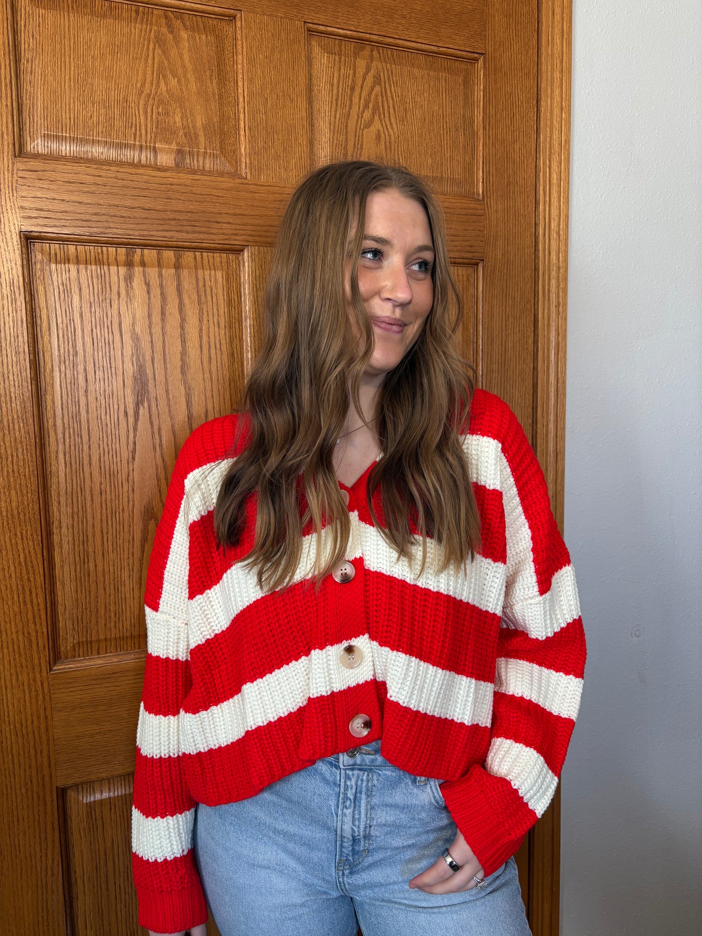 Cherry Striped Cardigan