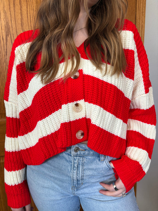 Cherry Striped Cardigan